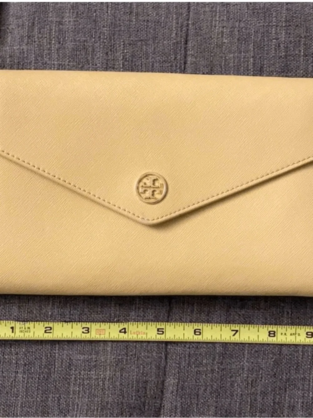 Tory Burch Beige Envelope Crossbody with Gold Logo